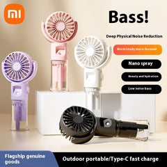 Xiaomi Mini Handheld Humidifier Fan Portable Misting Fan USB Rechargeable Battery Water Spray Handheld Fan with Humidifier