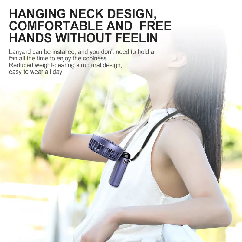 3000mAh Mini USB Fan | Foldable 5-Speed Fan with Display & Phone Stand