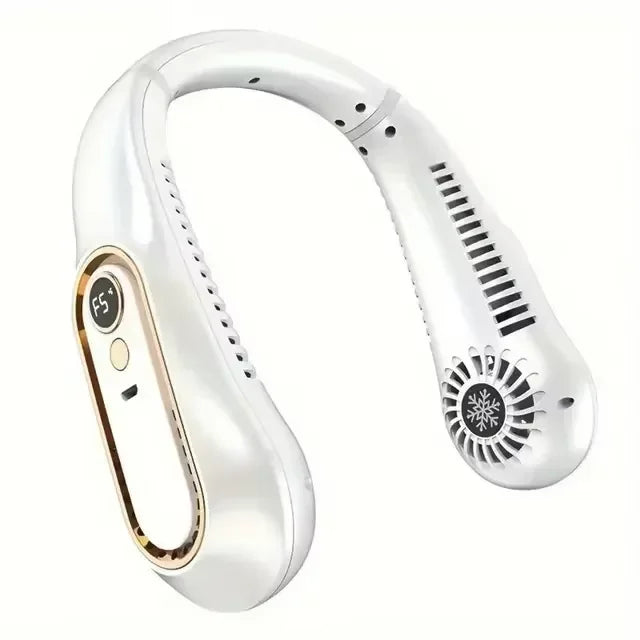 Portable Hanging Neck Fan | USB Bladeless Air Cooler with 5 Speeds & Display
