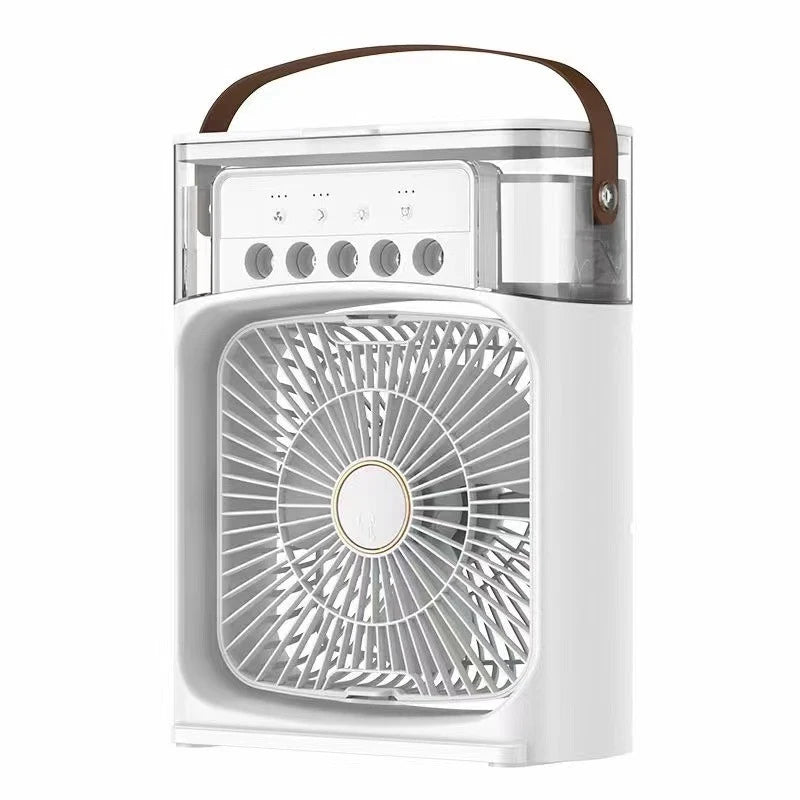 Portable USB Air Conditioner Fan Humidifier | 3-in-1 Mini Air Cooler with LED Light