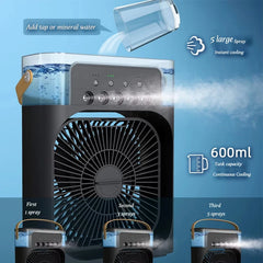 Portable USB Air Conditioner Fan Humidifier | 3-in-1 Mini Air Cooler with LED Light